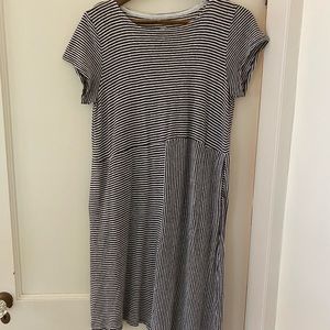 Eileen Fisher linen striped dress size small